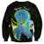 (Custom Personalised) Palau Sweatshirt Hibiscus Turtle Mix Coat Of Arms Black Version LT14 - Polynesian Pride