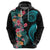 Palau Hoodie Tropical Flowers With Polynesian Pattern LT14 - Polynesian Pride