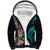 Palau Sherpa Hoodie Tropical Flowers With Polynesian Pattern LT14 Unisex Black - Polynesian Pride