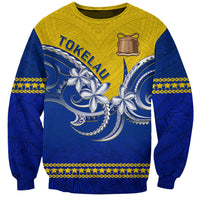 Tokelau Sweatshirt Tokelauan Tatau Plumeria Special Style LT14 Unisex Blue - Polynesian Pride