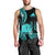 Tokelau Men Tank Top Tokelauan Tatau With Badge Light Turquoise LT14 - Polynesian Pride