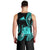 Tokelau Men Tank Top Tokelauan Tatau With Badge Light Turquoise LT14 - Polynesian Pride