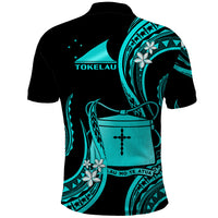 Tokelau Polo Shirt Tokelauan Tatau With Badge Light Turquoise LT14 - Polynesian Pride