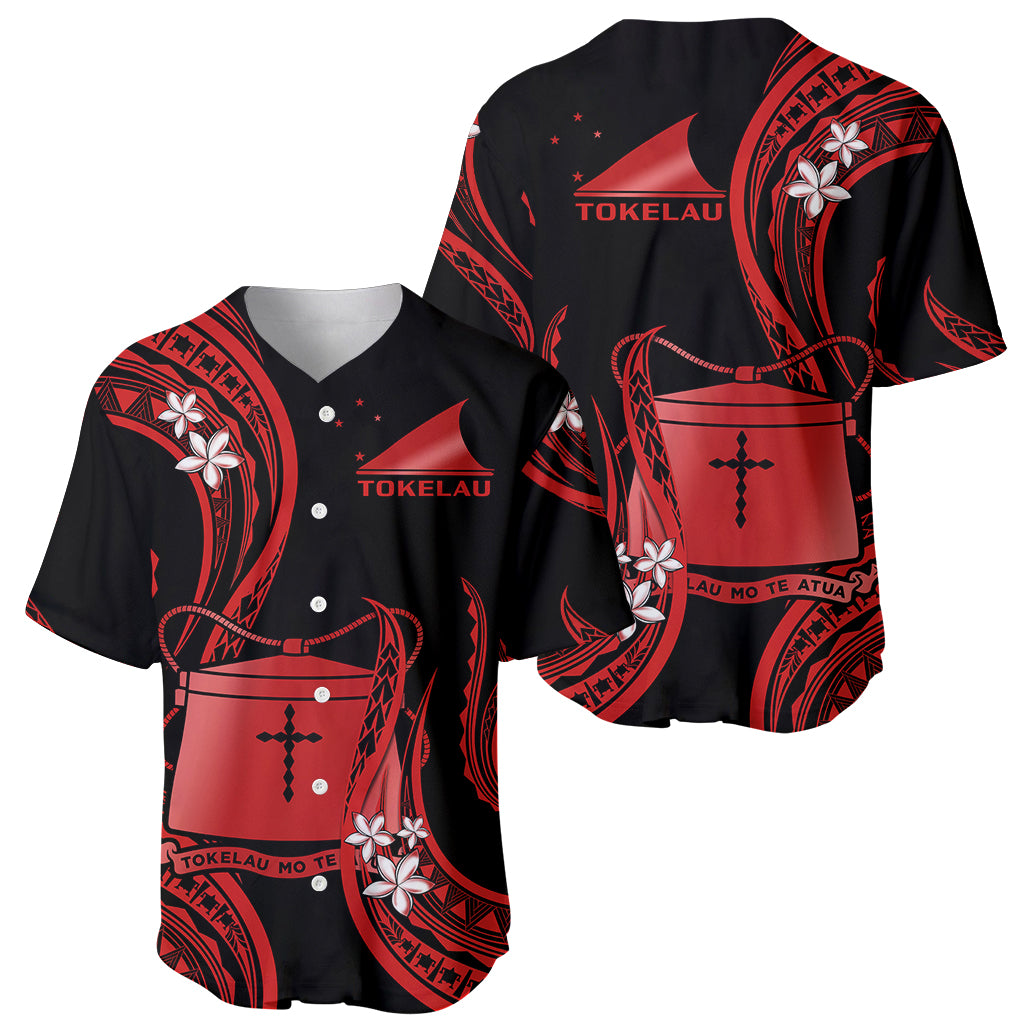 Tokelau Baseball Jersey Tokelauan Tatau With Badge Red LT14 Red - Polynesian Pride