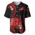 Tokelau Baseball Jersey Tokelauan Tatau With Badge Red LT14 - Polynesian Pride