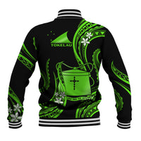 Tokelau Baseball Jacket Tokelauan Tatau With Badge Green LT14 - Polynesian Pride