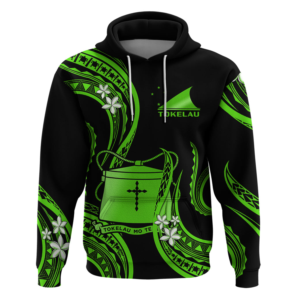 Tokelau Hoodie Tokelauan Tatau With Badge Green LT14 - Polynesian Pride