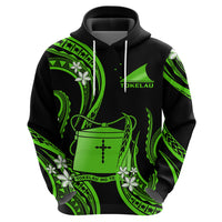 Tokelau Hoodie Tokelauan Tatau With Badge Green LT14 - Polynesian Pride