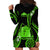 Tokelau Hoodie Dress Tokelauan Tatau With Badge Green LT14 - Polynesian Pride