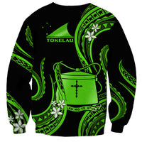 Tokelau Sweatshirt Tokelauan Tatau With Badge Green LT14 - Polynesian Pride