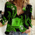 Tokelau Women Casual Shirt Tokelauan Tatau With Badge Green LT14 Female Green - Polynesian Pride