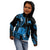 Tokelau Kid Hoodie Tokelauan Tatau With Badge Blue LT14 - Polynesian Pride