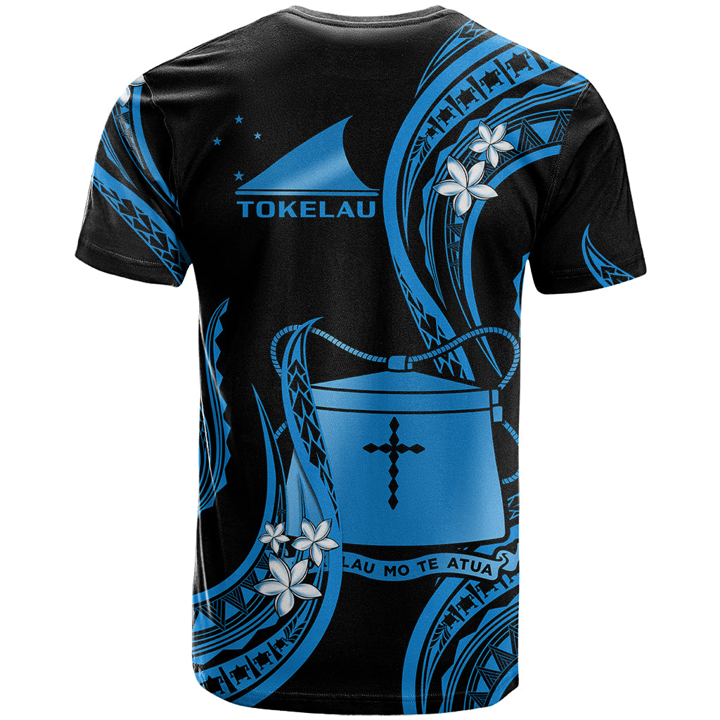 Tokelau T Shirt Tokelauan Tatau With Badge Blue LT14 - Polynesian Pride