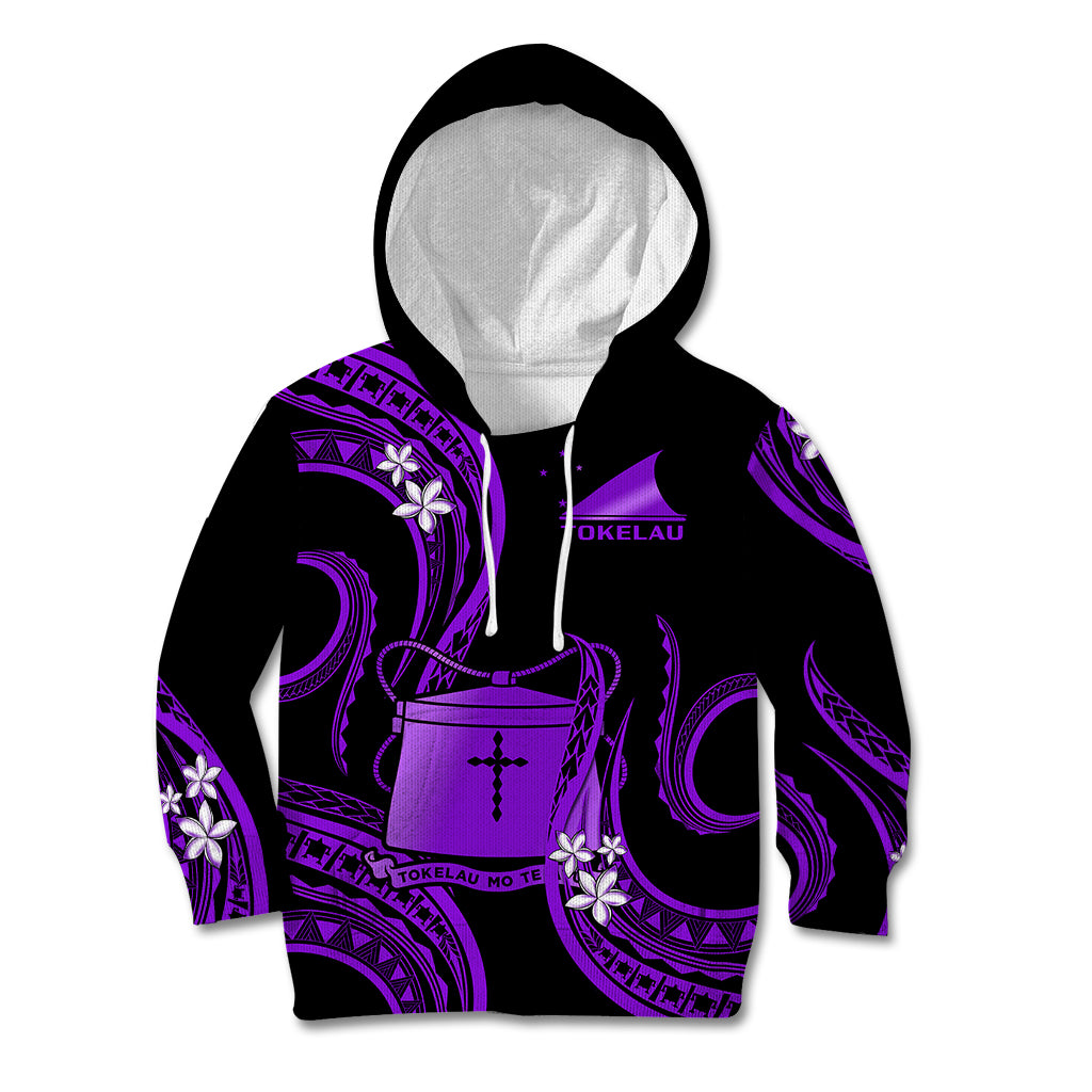 Tokelau Kid Hoodie Tokelauan Tatau With Badge Purple LT14 Hoodie Purple - Polynesian Pride