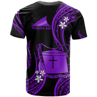 Tokelau T Shirt Tokelauan Tatau With Badge Purple LT14 - Polynesian Pride