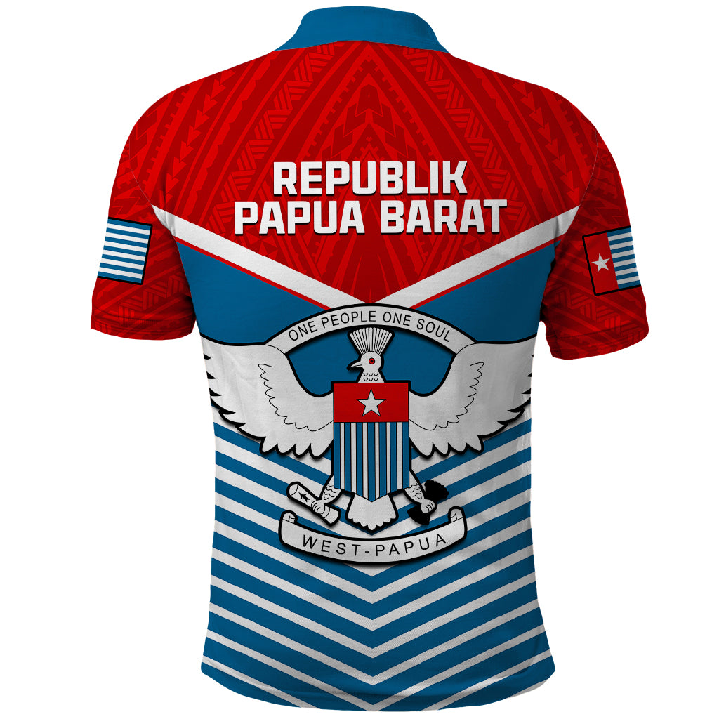 West Papua Polo Shirt Coat Of Arms and Morning Star Flag LT14 - Polynesian Pride