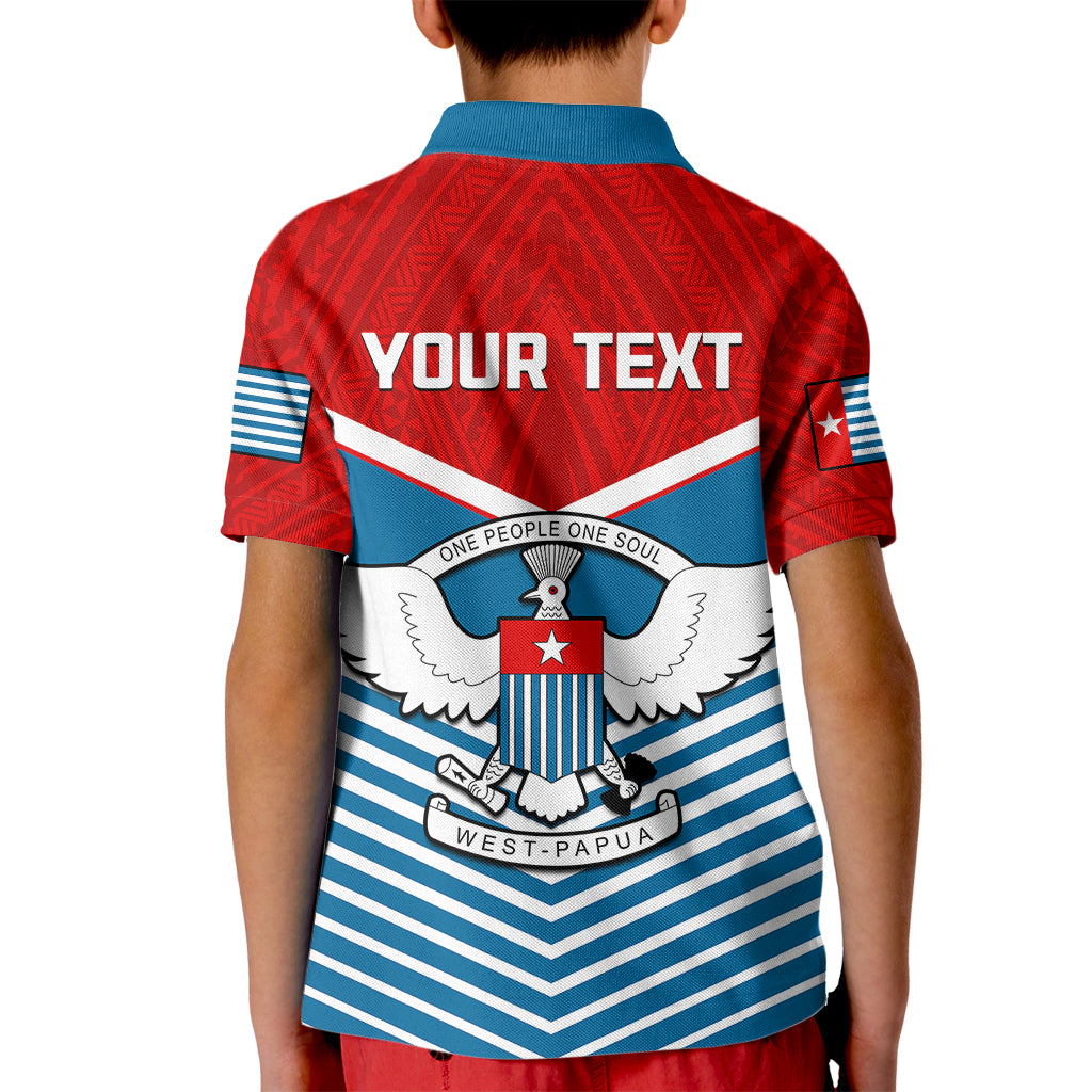 (Custom Personalised) West Papua Kid Polo Shirt Coat Of Arms And Morning Star Flag LT14 - Polynesian Pride