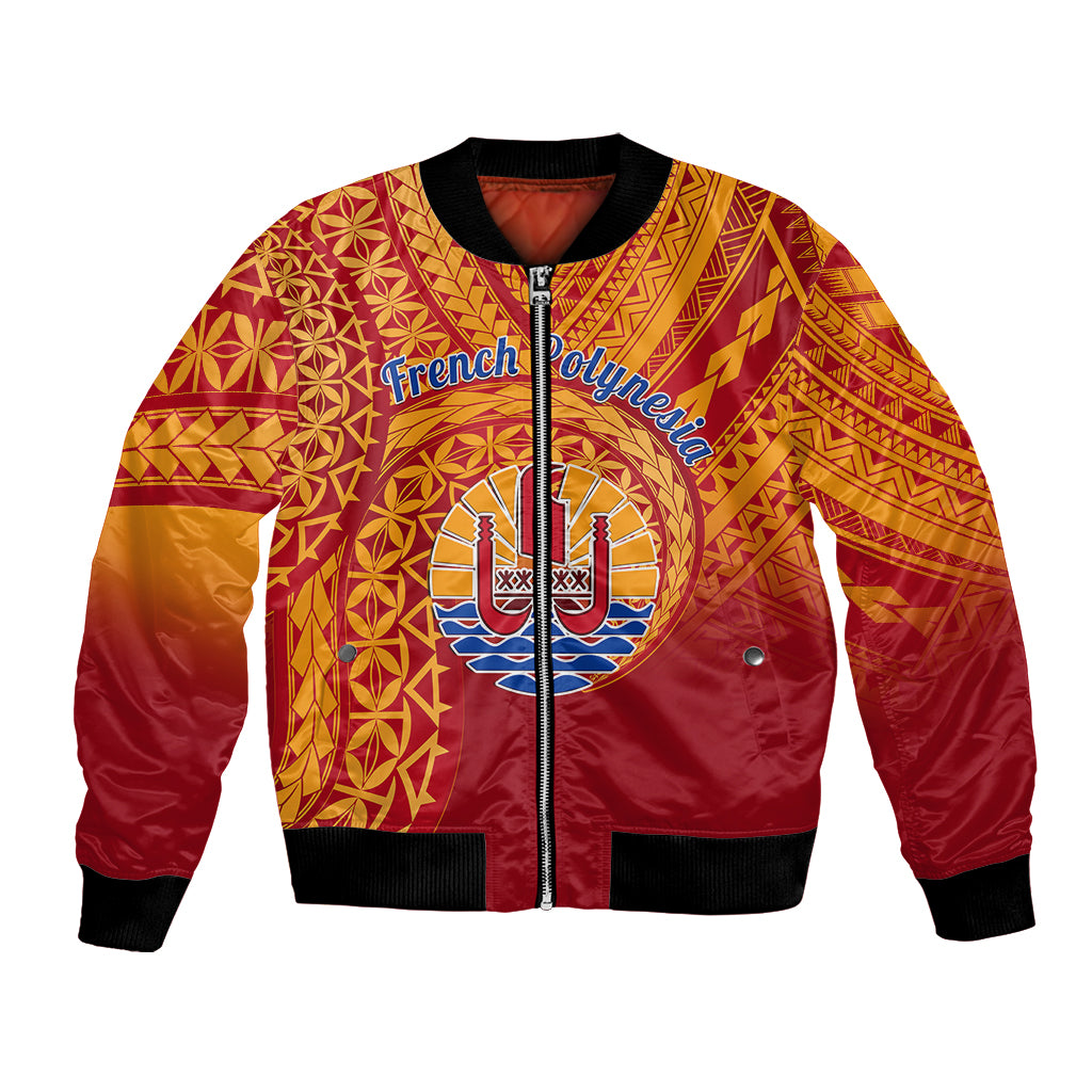 French Polynesia Bomber Jacket Happy Internal Autonomy Day LT14 Unisex Red - Polynesian Pride