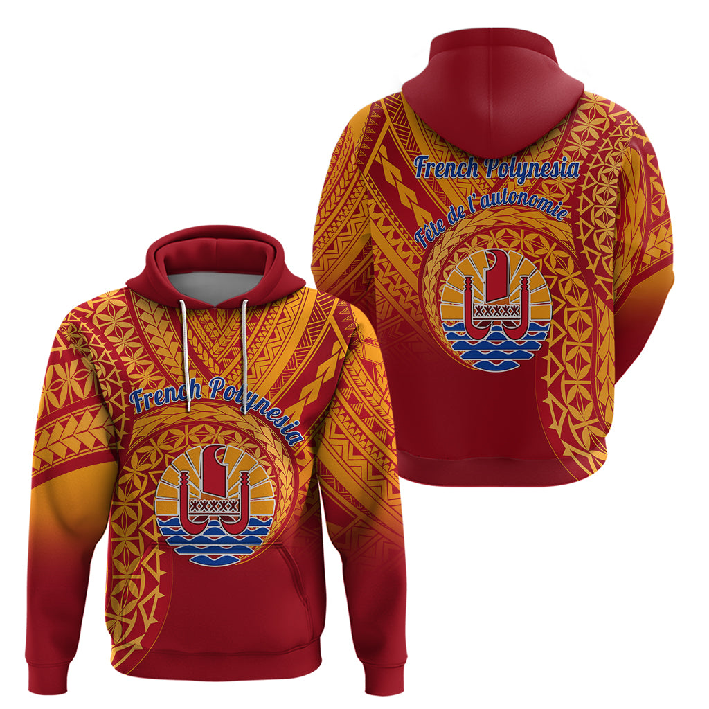 French Polynesia Hoodie Happy Internal Autonomy Day LT14 Pullover Hoodie Red - Polynesian Pride