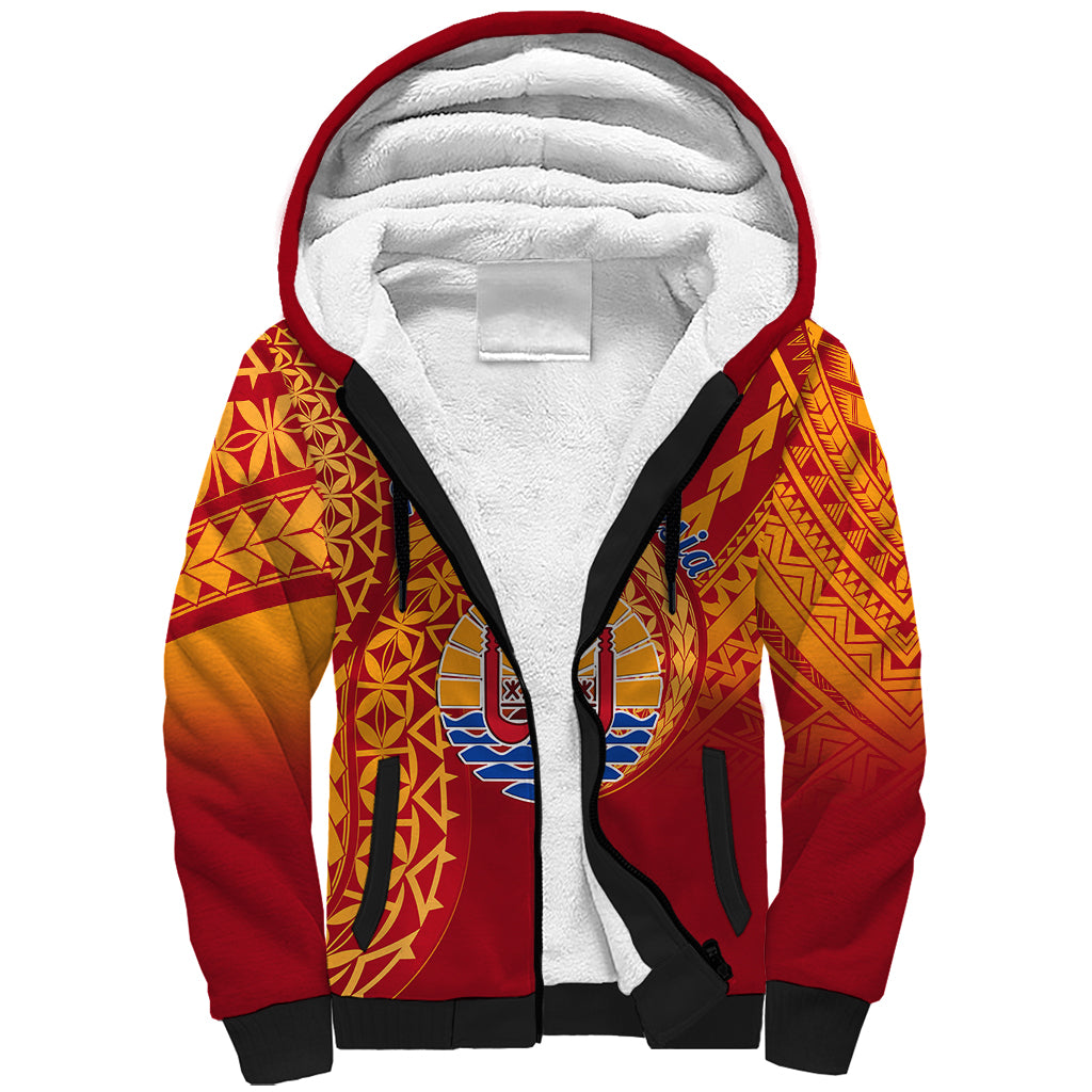 (Custom Personalised) French Polynesia Sherpa Hoodie Happy Internal Autonomy Day LT14 Unisex Red - Polynesian Pride