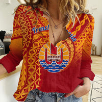 (Custom Personalised) French Polynesia Women Casual Shirt Happy Internal Autonomy Day LT14 Female Red - Polynesian Pride