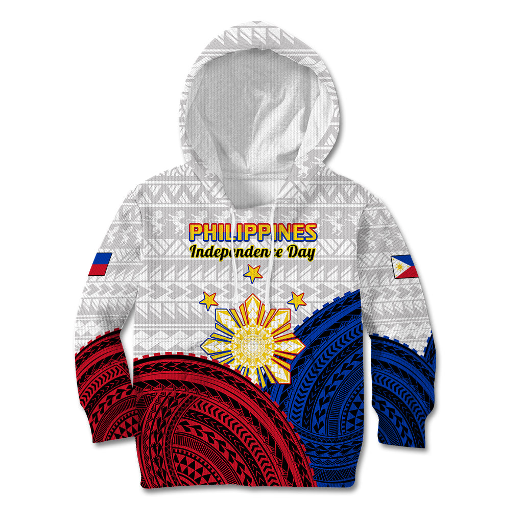 Philippines Independence Day Kid Hoodie Proud To Be Filipino Polynesian Pattern LT14 Hoodie White - Polynesian Pride