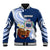 (Custom Personalised) Samoa Baseball Jacket Ula Fala Kava Bowl Plumeria Polynesian Blue LT14 Unisex Blue - Polynesian Pride