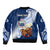 (Custom Personalised) Samoa Bomber Jacket Ula Fala Kava Bowl Plumeria Polynesian Blue LT14 - Polynesian Pride