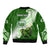 (Custom Personalised) Samoa Sleeve Zip Bomber Jacket Ula Fala Kava Bowl Plumeria Polynesian Green LT14 - Polynesian Pride