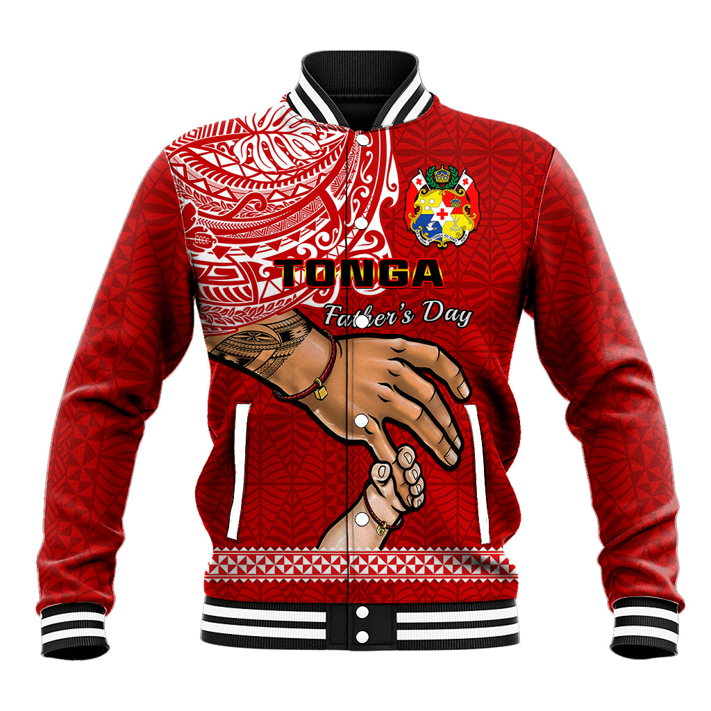 Tonga Fathers Day Baseball Jacket Red Tongan Ngatu I Love You Dad LT14 Unisex Red - Polynesian Pride