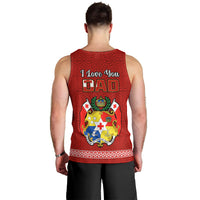 Tonga Fathers Day Men Tank Top Red Tongan Ngatu I Love You Dad LT14 - Polynesian Pride