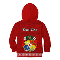 (Custom Personalised) Tonga Fathers Day Kid Hoodie Red Tongan Ngatu I Love You Dad LT14 - Polynesian Pride