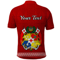Custom Tonga Fathers Day Polo Shirt Red Tongan Ngatu I Love You Dad LT14 - Polynesian Pride