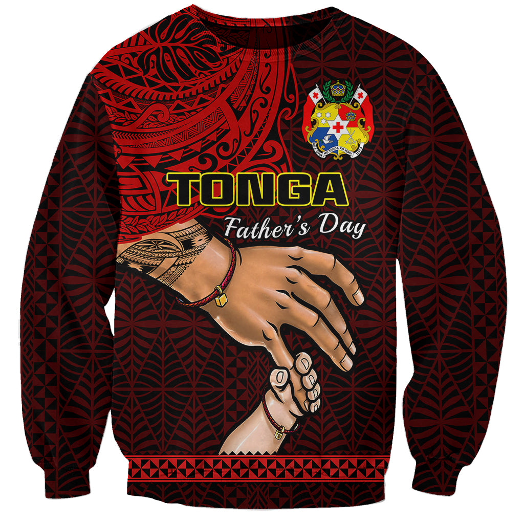 Tonga Fathers Day Sweatshirt Black Tongan Ngatu I Love You Dad LT14 Unisex Black - Polynesian Pride