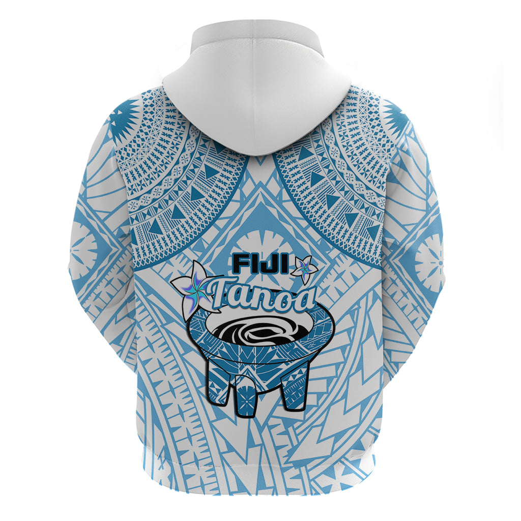 Fiji Tanoa Hoodie Kava Bowl Fijian Tapa Blue Pattern LT14 - Polynesian Pride