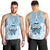 Fiji Tanoa Men Tank Top Kava Bowl Fijian Tapa Blue Pattern LT14 - Polynesian Pride