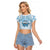 Fiji Tanoa Raglan Cropped T Shirt Kava Bowl Fijian Tapa Blue Pattern LT14 Female Blue - Polynesian Pride