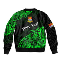 (Custom Personalised) Ribaberiki Kiribati Coat Of Arms Mix Green Polynesian Bomber Jacket LT14 - Polynesian Pride