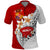 Tonga Kava Bowl Polo Shirt Tongan Kupesi Ngatu Pattern White LT14 Red - Polynesian Pride