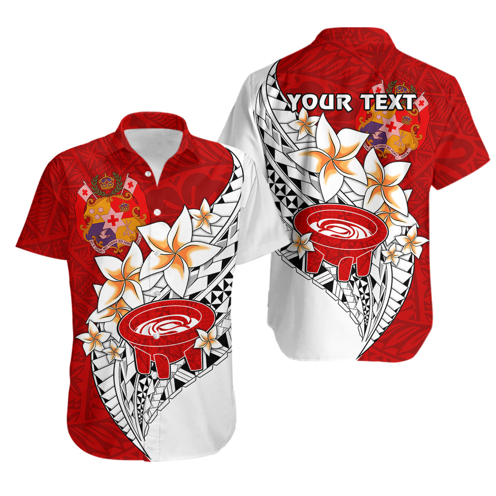 (Custom Personalised) Tonga Kava Bowl Hawaiian Shirt Tongan Kupesi Ngatu Pattern White LT14 Red - Polynesian Pride