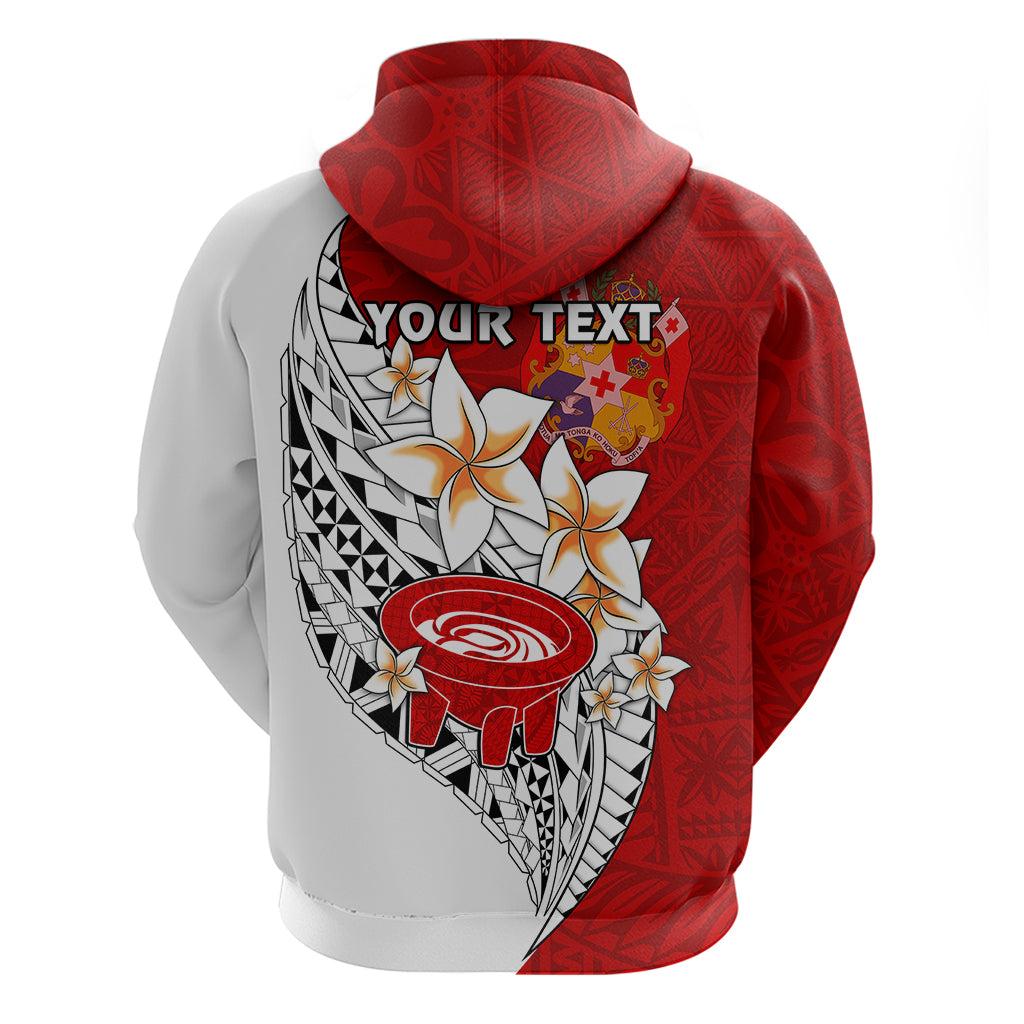 Custom Tonga Kava Bowl Hoodie Tongan Kupesi Ngatu Pattern White LT14 - Polynesian Pride