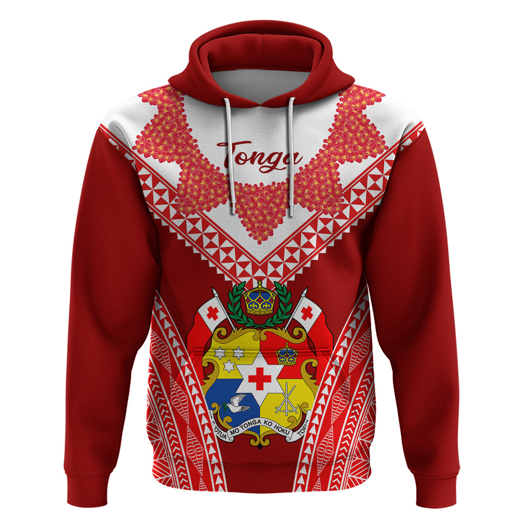 Custom Tonga Heilala Flowers Hoodie Tongan Ngatu White Special Verison LT14 - Polynesian Pride