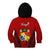 Tonga Heilala Flowers Kid Hoodie Tongan Ngatu Black Special Verison LT14 Zip Hoodie Red - Polynesian Pride