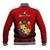 (Custom Personalised) Tonga Heilala Flowers Baseball Jacket Tongan Ngatu Black Special Verison LT14 - Polynesian Pride