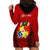 (Custom Personalised) Tonga Heilala Flowers Hoodie Dress Tongan Ngatu Black Special Verison LT14 - Polynesian Pride