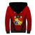 (Custom Personalised) Tonga Heilala Flowers Sherpa Hoodie Tongan Ngatu Black Special Verison LT14 - Polynesian Pride