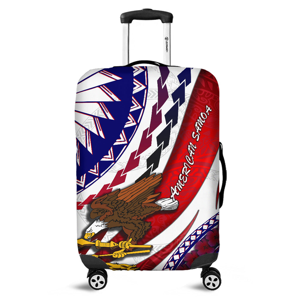 American Samoa Luggage Cover Artsy Style LT9 White - Polynesian Pride