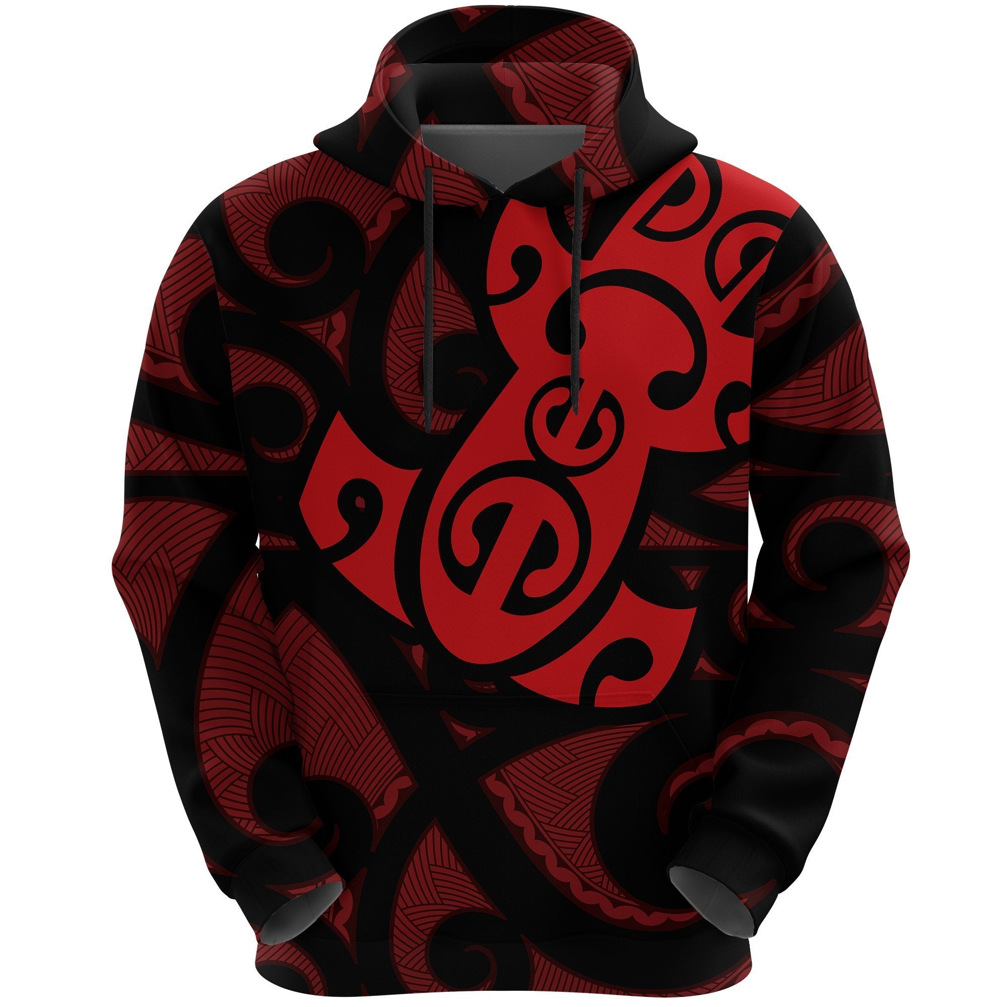 Maori Red Mangopare Hoodie Unisex Red - Polynesian Pride