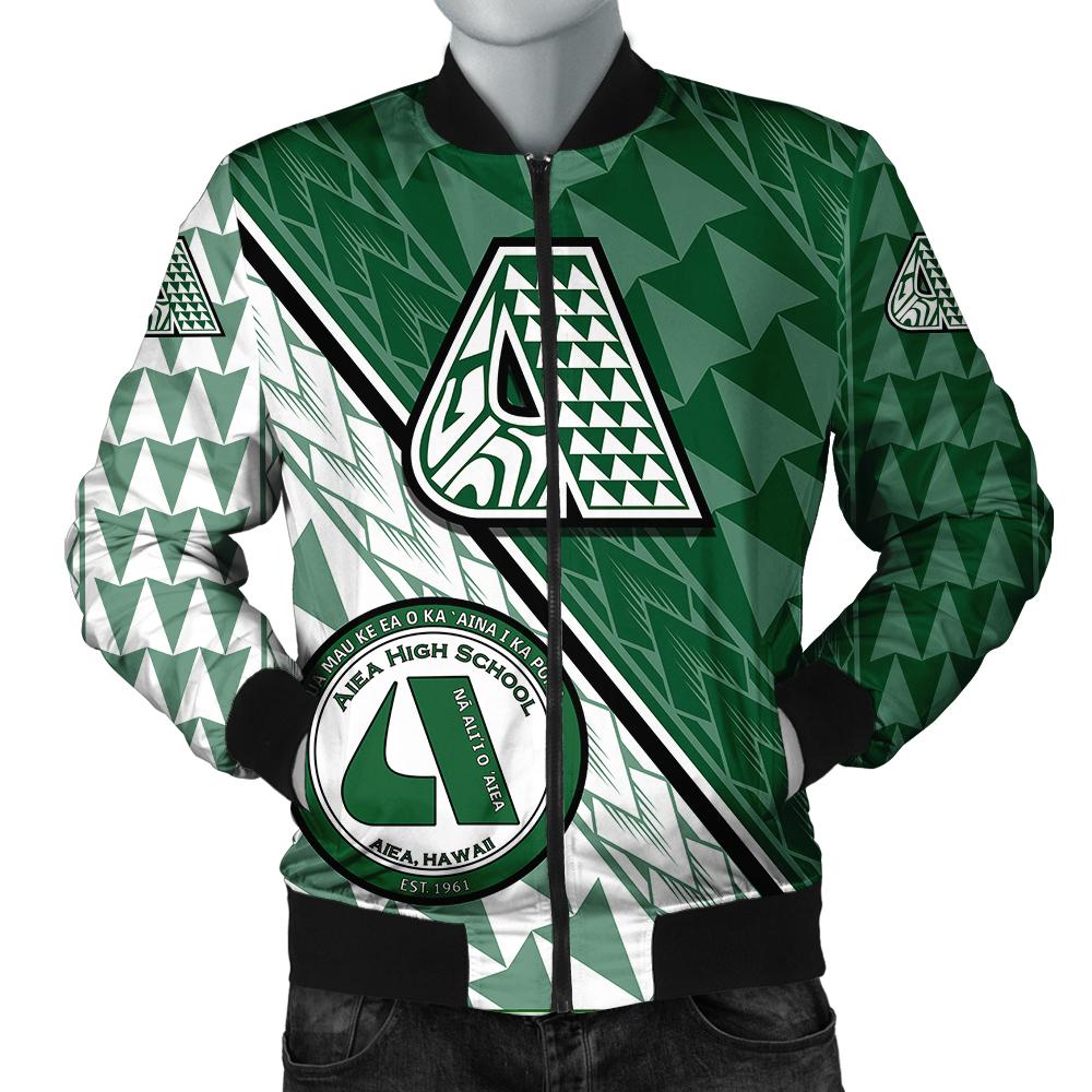 Hawaii Bomber Jacket - Aiea High Bomber Jacket - Energetic - AH Green Unisex - Polynesian Pride