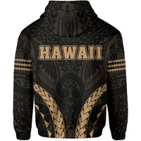 Polynesian Kakau Seal of Hawaii Hoodie Sport Style Version 2.0 Gold - Polynesian Pride